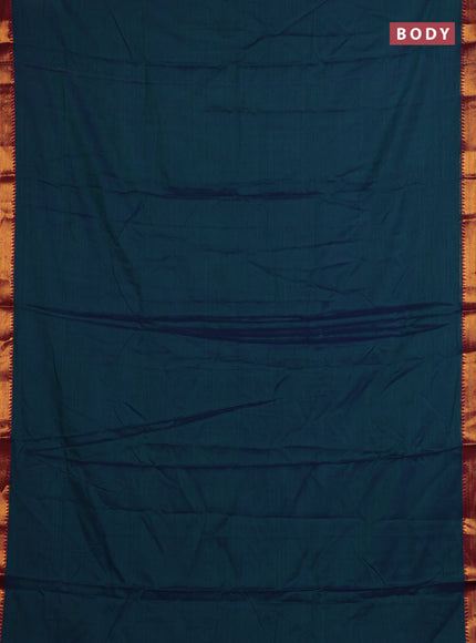 Peacock Green & Brown Narayanpet Cotton - Kalamkari Blouse