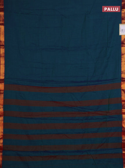 Peacock Green & Brown Narayanpet Cotton - Kalamkari Blouse