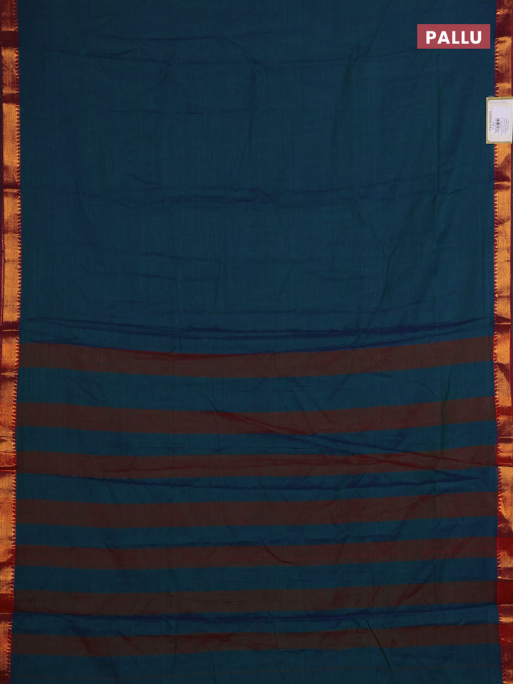 Peacock Green & Brown Narayanpet Cotton - Kalamkari Blouse