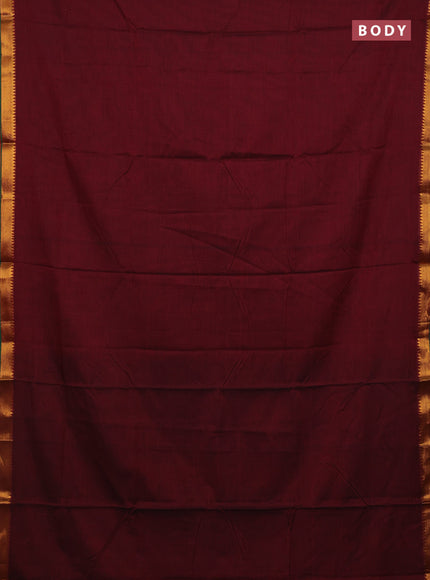Maroon & Green Narayanpet Cotton - Kalamkari Blouse