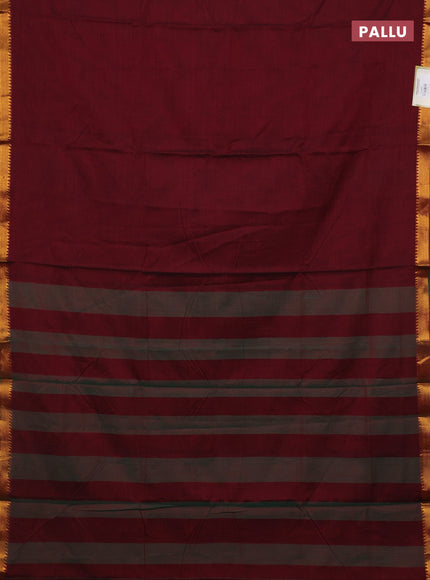 Maroon & Green Narayanpet Cotton - Kalamkari Blouse