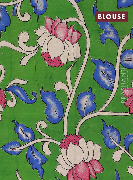 Maroon & Green Narayanpet Cotton - Kalamkari Blouse