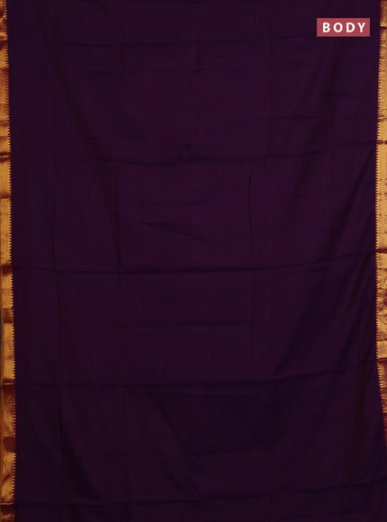 Purple & Orange Narayanpet Cotton - Kalamkari Blouse