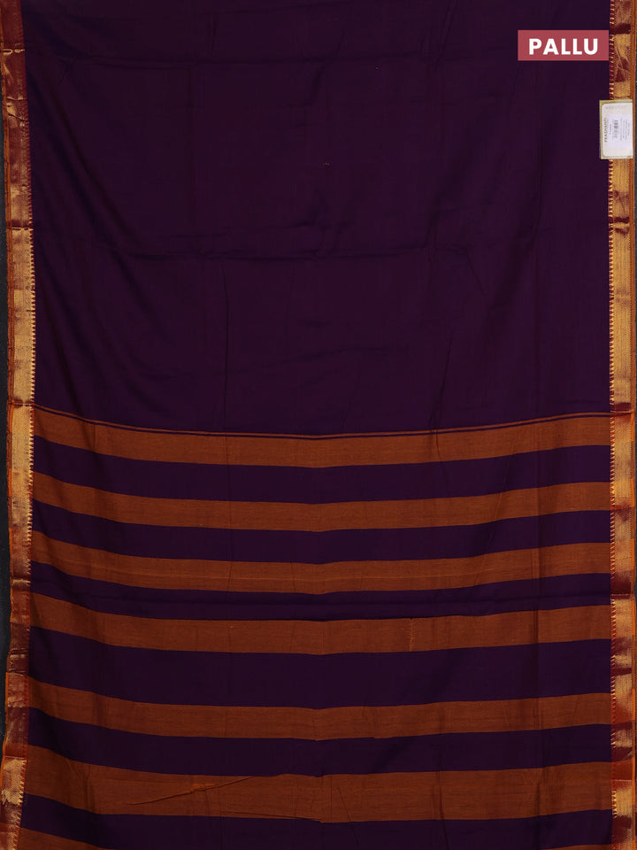 Purple & Orange Narayanpet Cotton - Kalamkari Blouse