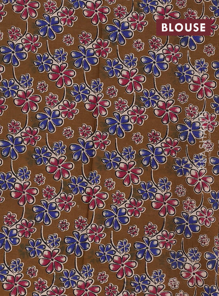 Green & Brown Narayanpet Cotton - Kalamkari Blouse
