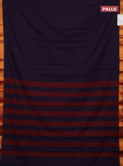 Purple & Orange Narayanpet Cotton - Kalamkari Blouse