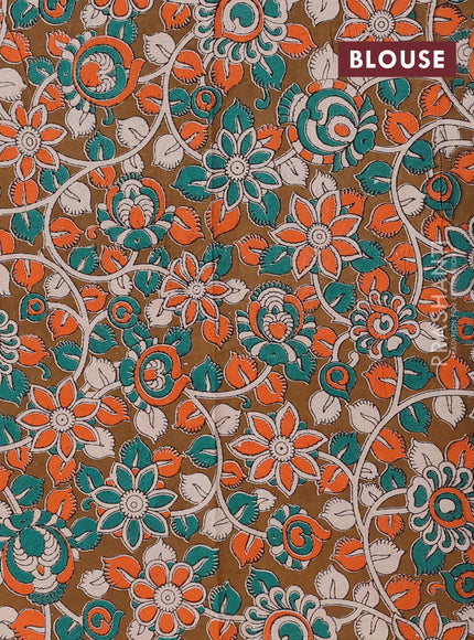 Green & Brown Narayanpet Cotton - Kalamkari Blouse