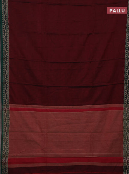 Maroon & Green Narayanpet Cotton - Kalamkari Blouse