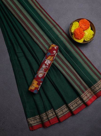 Green & Maroon Narayanpet Cotton - Kalamkari Blouse