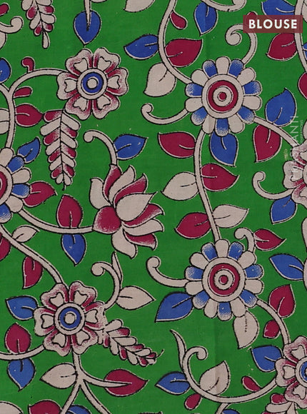Black & Green Narayanpet Cotton - Kalamkari Blouse