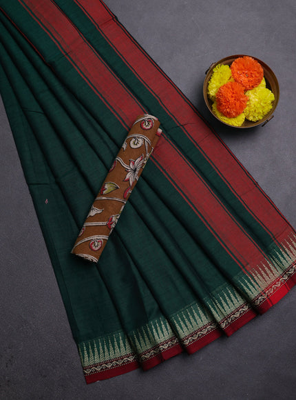 Green & Brown Narayanpet Cotton - Kalamkari Blouse