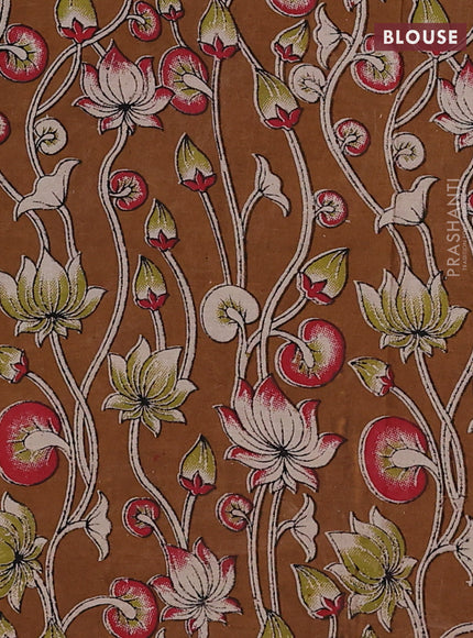Green & Brown Narayanpet Cotton - Kalamkari Blouse