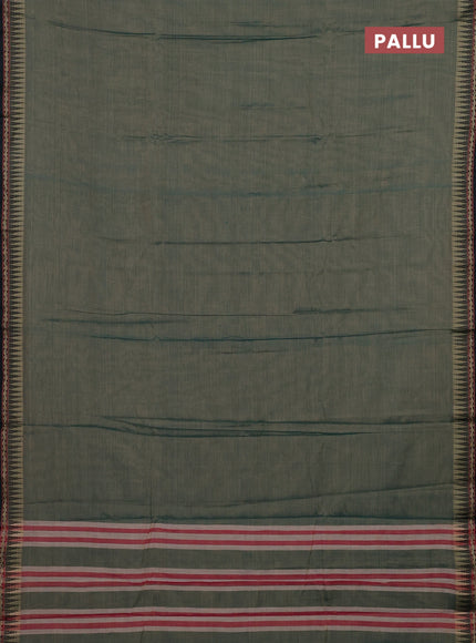Green & Peacock Green Narayanpet Cotton - Kalamkari Blouse