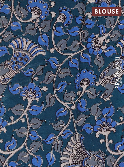 Green & Peacock Green Narayanpet Cotton - Kalamkari Blouse