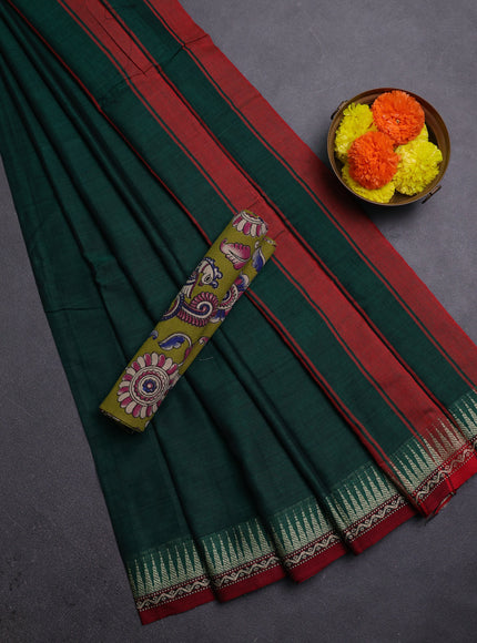 Green & Lime Green Narayanpet Cotton - Kalamkari Blouse
