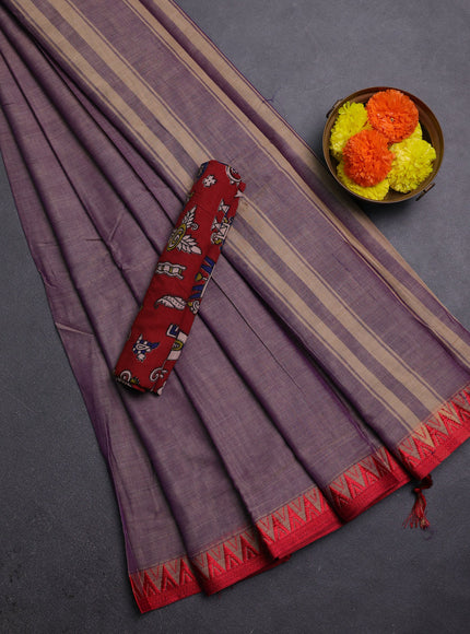 Purple & Maroon Narayanpet Cotton - Kalamkari Blouse