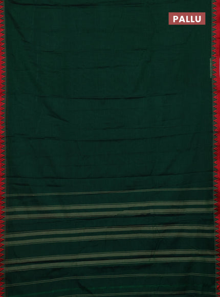Green & Beige Narayanpet Cotton - Kalamkari Blouse