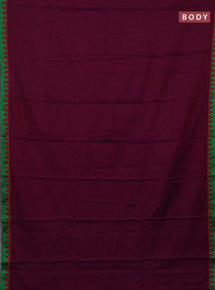 Magenta Pink & Green Narayanpet Cotton - Kalamkari Blouse