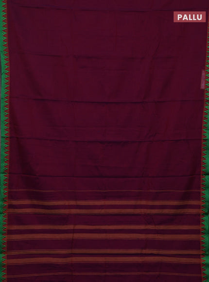 Magenta Pink & Green Narayanpet Cotton - Kalamkari Blouse