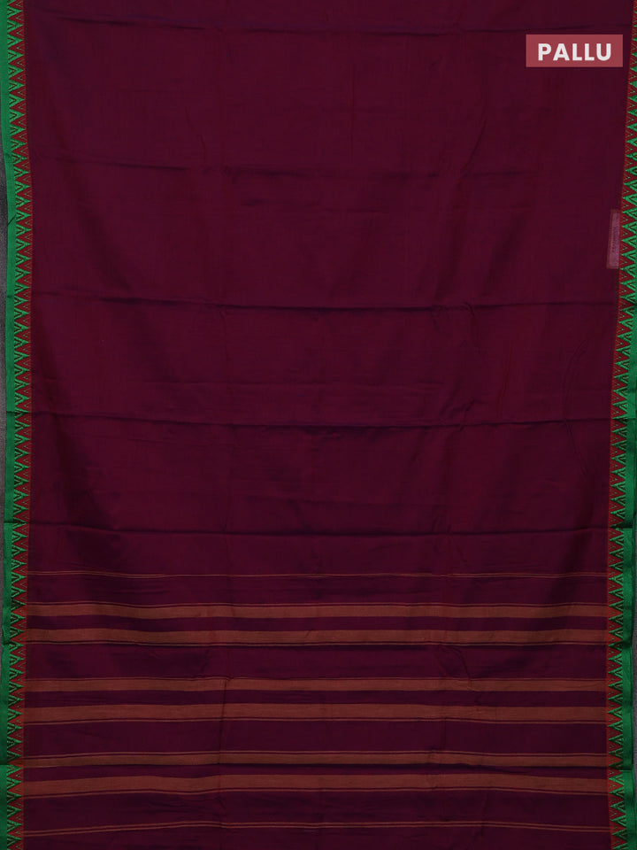 Magenta Pink & Green Narayanpet Cotton - Kalamkari Blouse