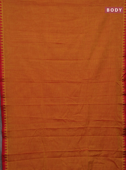 Sunset Orange & Maroon Narayanpet Cotton - Kalamkari Blouse