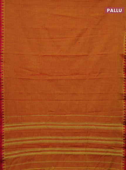 Sunset Orange & Maroon Narayanpet Cotton - Kalamkari Blouse