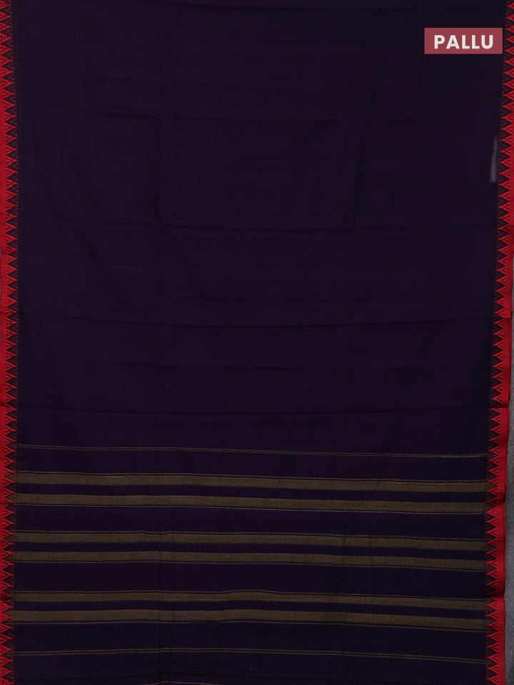 Purple & Orange Narayanpet Cotton - Kalamkari Blouse