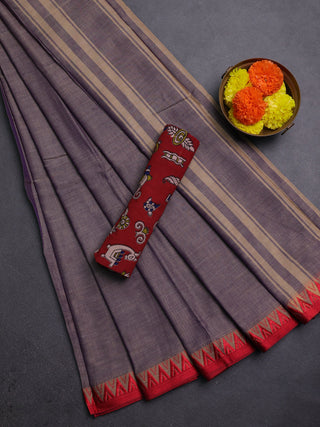 Purple & Maroon Narayanpet Cotton - Kalamkari Blouse