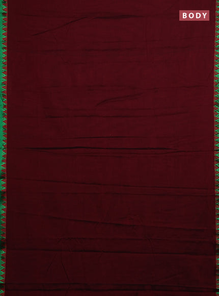 Maroon & Green Narayanpet Cotton - Kalamkari Blouse