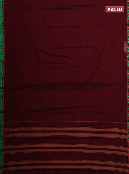 Maroon & Green Narayanpet Cotton - Kalamkari Blouse