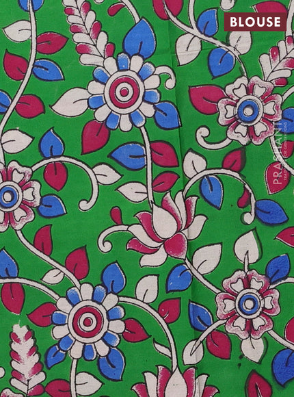 Maroon & Green Narayanpet Cotton - Kalamkari Blouse