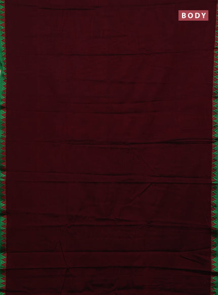 Maroon & Green Narayanpet Cotton - Kalamkari Blouse