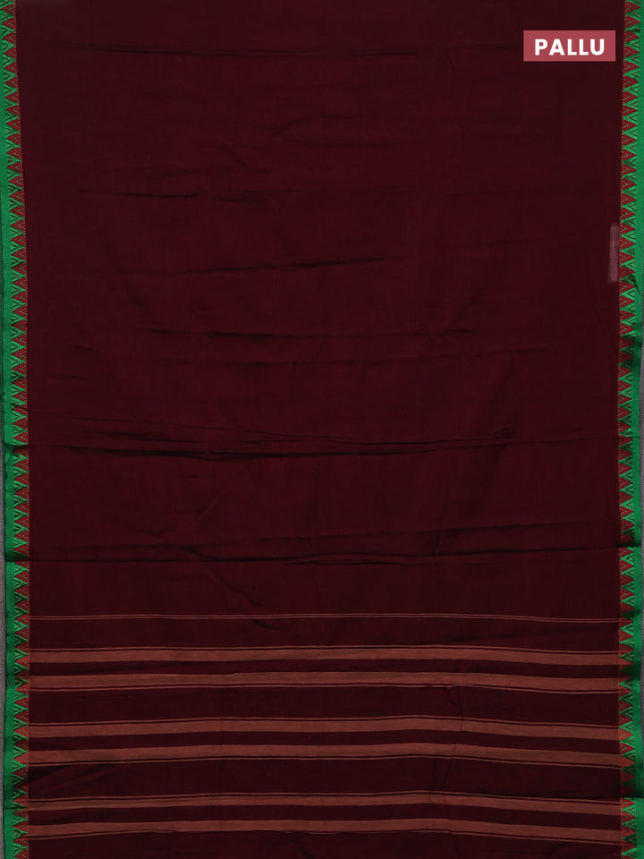 Maroon & Green Narayanpet Cotton - Kalamkari Blouse
