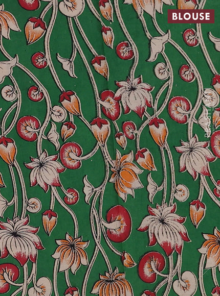 Maroon & Green Narayanpet Cotton - Kalamkari Blouse