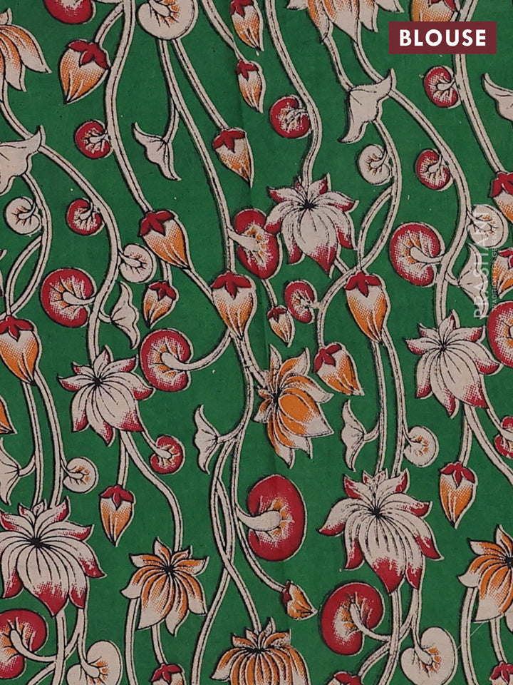 Maroon & Green Narayanpet Cotton - Kalamkari Blouse