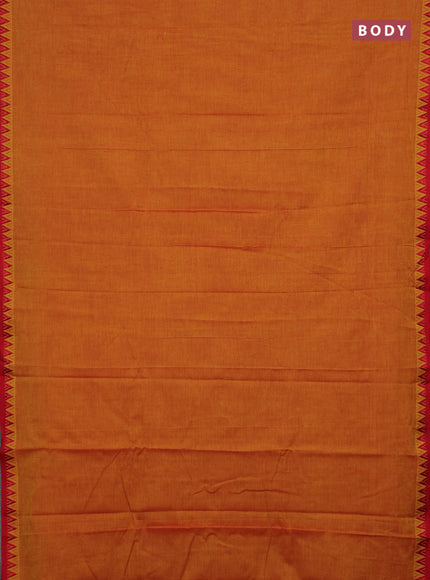 Mustard Yellow & Maroon Narayanpet Cotton - Kalamkari Blouse