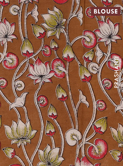 Rust & Brown Narayanpet Cotton - Kalamkari Blouse