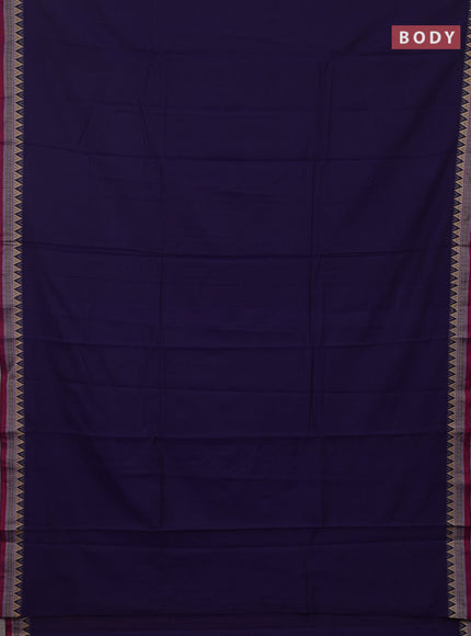 Purple & Brown Narayanpet Cotton - Kalamkari Blouse