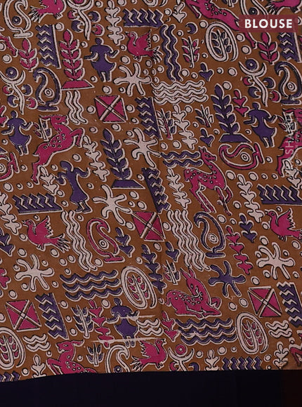 Purple & Brown Narayanpet Cotton - Kalamkari Blouse