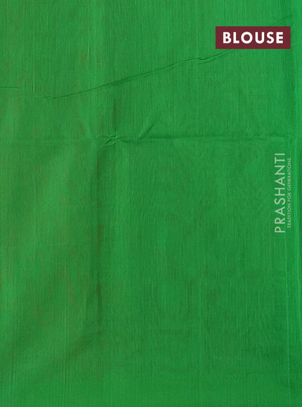 Sunset Orange & Green Kora Silk Cotton Saree