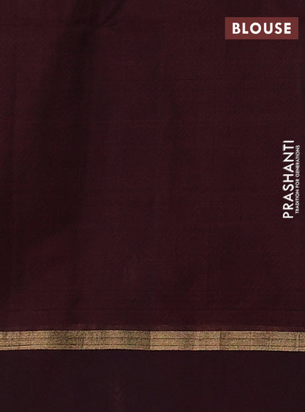 Blue & Maroon Kora Silk Cotton Saree
