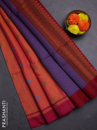 Mango Yellow & Pink Kora Silk Cotton Saree