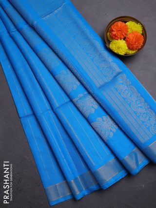 Cs Blue Kora Silk Cotton Saree