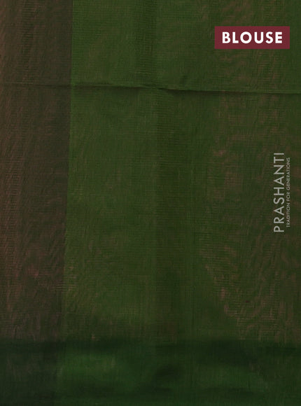 Light Pink & Green Kora Silk Cotton Saree