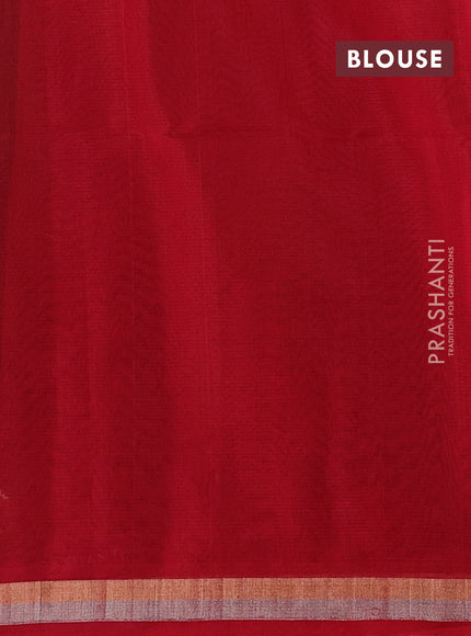 Mustard & Red Kora Silk Cotton Saree