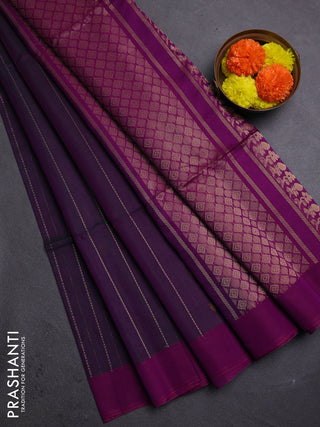 Green & Purple Kora Silk Cotton Saree