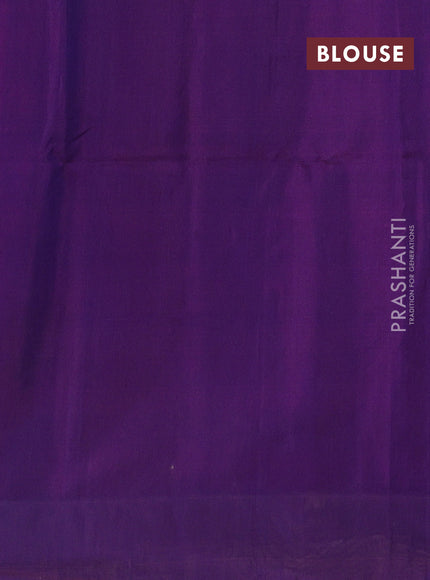 Blue & Purple Kora Silk Cotton Saree