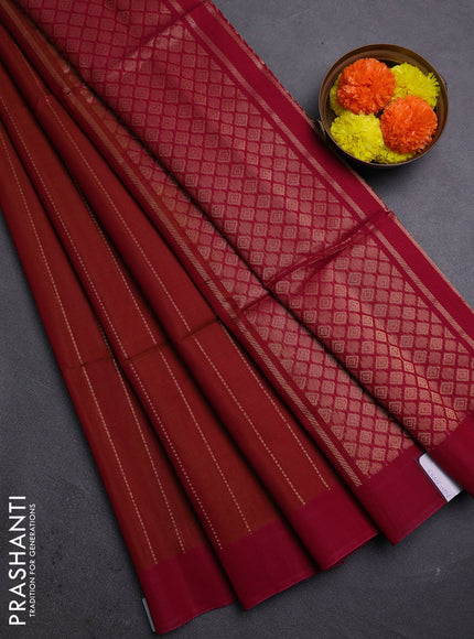 Rust & Pink Kora Silk Cotton Saree