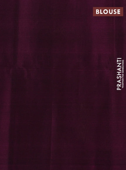 Mustard Green & Magenta Pink Kora Silk Cotton Saree
