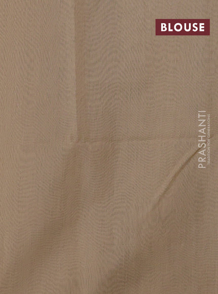 Grey & Beige Kora Silk Cotton Saree